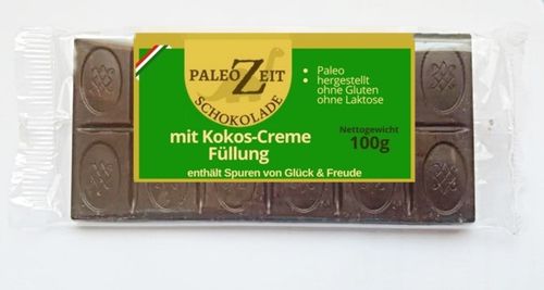 Paleo Schokolade mit Kokos-Creme Füllung